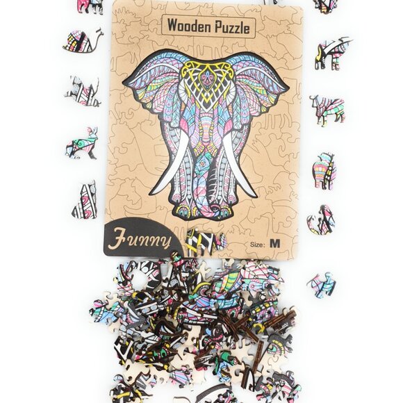 Suvira Animal Wooden Puzzle - Engaging, Educational,Elephent - Picture 6 of 8